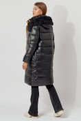 Купить Пальто утепленное с капюшоном зимнее женское  черного цвета 442181Ch, фото 6