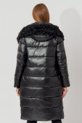 Купить Пальто утепленное с капюшоном зимнее женское  черного цвета 442181Ch, фото 14