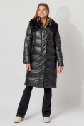 Купить Пальто утепленное с капюшоном зимнее женское  черного цвета 442181Ch, фото 7