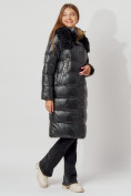 Купить Пальто утепленное с капюшоном зимнее женское  черного цвета 442181Ch, фото 8