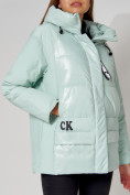 Купить Полупальто утепленное зимнее женское бирюзового цвета 442182Br, фото 15