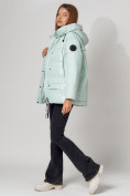 Купить Полупальто утепленное зимнее женское бирюзового цвета 442182Br, фото 9
