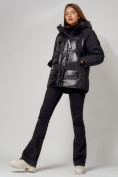 Купить Полупальто утепленное зимнее женское черного цвета 442182Ch, фото 5