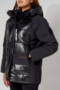 Купить Полупальто утепленное зимнее женское черного цвета 442182Ch, фото 7