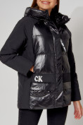 Купить Полупальто утепленное зимнее женское черного цвета 442182Ch, фото 8