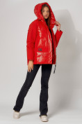 Купить Полупальто утепленное зимнее женское красного цвета 442182Kr, фото 6