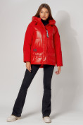 Купить Полупальто утепленное зимнее женское красного цвета 442182Kr, фото 7