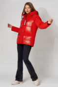 Купить Полупальто утепленное зимнее женское красного цвета 442182Kr, фото 8