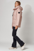 Купить Полупальто утепленное зимнее женское розового цвета 442182R, фото 9