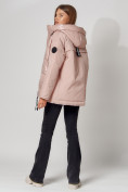 Купить Полупальто утепленное зимнее женское розового цвета 442182R, фото 4