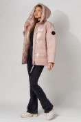 Купить Полупальто утепленное зимнее женское розового цвета 442182R, фото 6