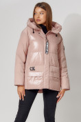 Купить Полупальто утепленное зимнее женское розового цвета 442182R, фото 8