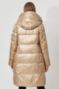 Купить Пальто утепленное с капюшоном зимнее женское  бежевого цвета 442185B, фото 14