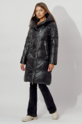 Купить Пальто утепленное с капюшоном зимнее женское  черного цвета 442185Ch, фото 9
