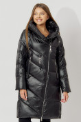 Купить Пальто утепленное с капюшоном зимнее женское  черного цвета 442185Ch, фото 10