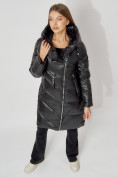 Купить Пальто утепленное с капюшоном зимнее женское  черного цвета 442185Ch, фото 13
