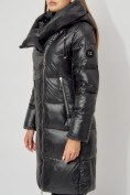 Купить Пальто утепленное с капюшоном зимнее женское  черного цвета 442185Ch, фото 14