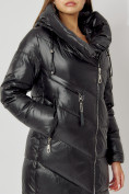 Купить Пальто утепленное с капюшоном зимнее женское  черного цвета 442185Ch, фото 15