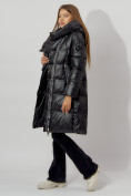 Купить Пальто утепленное с капюшоном зимнее женское  черного цвета 442185Ch, фото 2