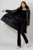 Купить Пальто утепленное с капюшоном зимнее женское  черного цвета 442185Ch, фото 3