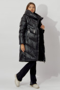 Купить Пальто утепленное с капюшоном зимнее женское  черного цвета 442185Ch, фото 4