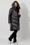 Купить Пальто утепленное с капюшоном зимнее женское  черного цвета 442185Ch, фото 7