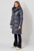 Купить Пальто утепленное с капюшоном зимнее женское  темно-серого цвета 442185TC, фото 3