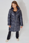 Купить Пальто утепленное с капюшоном зимнее женское  темно-серого цвета 442185TC, фото 11