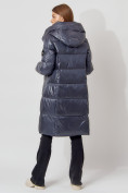 Купить Пальто утепленное с капюшоном зимнее женское  темно-серого цвета 442185TC, фото 9