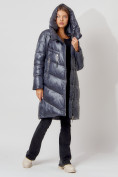 Купить Пальто утепленное с капюшоном зимнее женское  темно-серого цвета 442185TC, фото 5