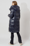 Купить Пальто утепленное с капюшоном зимнее женское  темно-синего цвета 442185TS, фото 7