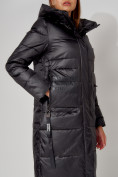 Купить Пальто утепленное с капюшоном зимнее женское  черного цвета 442186Ch, фото 14