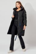 Купить Пальто утепленное с капюшоном зимнее женское  черного цвета 442187Ch, фото 10