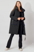 Купить Пальто утепленное с капюшоном зимнее женское  черного цвета 442187Ch, фото 12