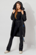 Купить Пальто утепленное с капюшоном зимнее женское  черного цвета 442187Ch, фото 15