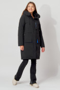 Купить Пальто утепленное с капюшоном зимнее женское  черного цвета 442187Ch, фото 2
