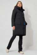 Купить Пальто утепленное с капюшоном зимнее женское  черного цвета 442187Ch, фото 5