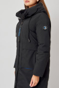 Купить Пальто утепленное с капюшоном зимнее женское  черного цвета 442187Ch, фото 7