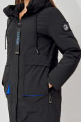 Купить Пальто утепленное с капюшоном зимнее женское  черного цвета 442187Ch, фото 8