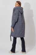Купить Пальто утепленное с капюшоном зимнее женское  серого цвета 442187Sr, фото 8