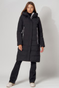Купить Пальто утепленное с капюшоном зимние женское  черного цвета 442189Ch