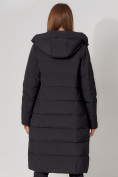 Купить Пальто утепленное с капюшоном зимние женское  черного цвета 442189Ch, фото 14