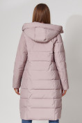 Купить Пальто утепленное с капюшоном зимние женское  розового цвета 442189R, фото 13