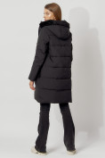 Купить Пальто утепленное с капюшоном зимнее женское  черного цвета 442197Ch, фото 4