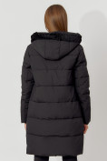 Купить Пальто утепленное с капюшоном зимнее женское  черного цвета 442197Ch, фото 13