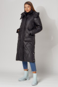 Купить Пальто утепленное стеганое зимнее женское  черного цвета 448601Ch, фото 2