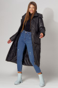Купить Пальто утепленное стеганое зимнее женское  черного цвета 448601Ch, фото 12
