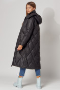 Купить Пальто утепленное стеганое зимнее женское  черного цвета 448601Ch, фото 9
