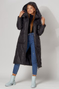 Купить Пальто утепленное стеганое зимнее женское  черного цвета 448601Ch, фото 10