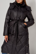 Купить Пальто утепленное стеганое зимнее женское  черного цвета 448601Ch, фото 14